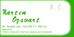 martin ozsvart business card